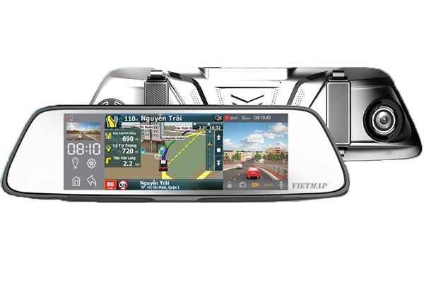 Camera hành trình Vietmap G79 vừa dẫn đường vừa ghi hình 2 kênh HD 1080P/VGA, Màn hình 7.9 inch cảm ứng, tích hợp gương chiếu hậu, Hỗ trợ lái xe thông minh